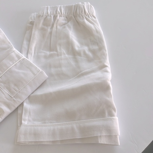 PETITE PLUME Girls Classic White Short Set Chemical Free Flame Resistant Size 10 - Picture 5 of 8